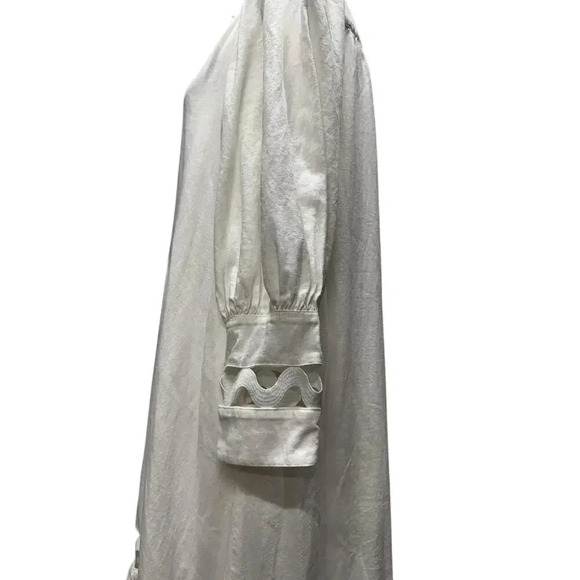 Lisa Marie Fernandez xTarget White Linen Button Up Cutout Shirtdress Size 4 - Picture 11 of 16